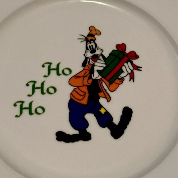 Disney Mickey Pluto Goofy VTG Ho Ho Ho Holiday Christmas Set Of 3 Dinner Plates - Picture 6 of 6
